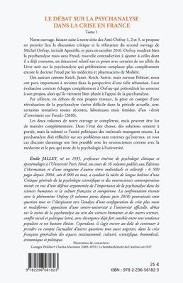 Le débat sur la psychanalyse dans la crise en France (Tome 1), 1. Onfray, Janet, Reich, Sartre, Politzer, etc (9782296561823-back-cover)