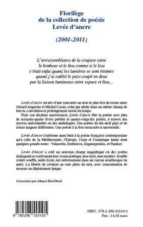 Les prémisses du siècle, Poètes de Levée d'ancre (9782296555105-back-cover)