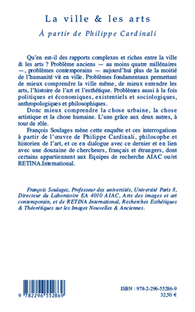 La ville & les arts, A partir de Philippe Cardinali (9782296552869-back-cover)