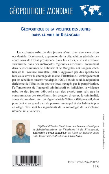 Géopolitique de la violence des jeunes dans la ville de Kisangani (9782296553125-back-cover)
