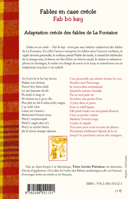 Fables en case créole /, - (bilingue créole-français) (9782296551121-back-cover)