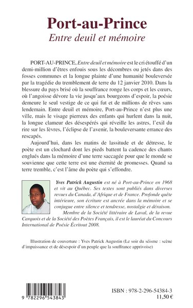 Port-au-Prince, Entre deuil et mémoire - Poésie (9782296543843-back-cover)