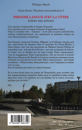 Prendre langue avec la vôtre, Lettres aux acteurs - Livret documentaire (9782296566729-back-cover)