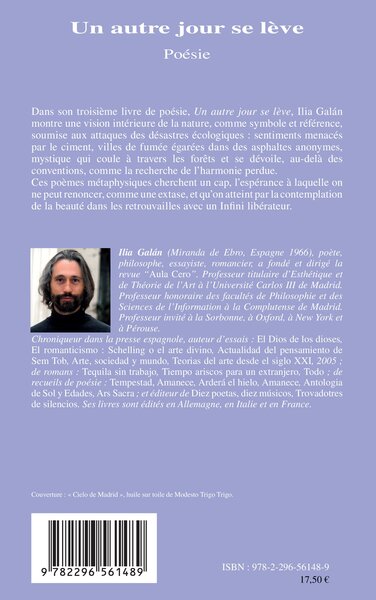 Un autre jour se lève, Poésie - Edition bilingue espagnol - français de Jeanne Marie (9782296561489-back-cover)