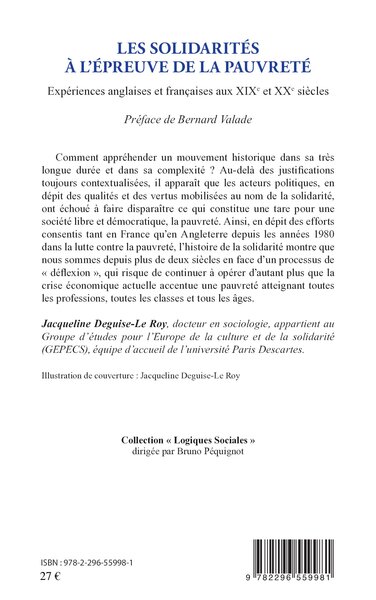 Solidarité à l'épreuve de la pauvreté, Expériences anglaises et françaises aux XIXe et XXe siècles (9782296559981-back-cover)