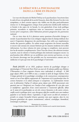 Le débat sur la psychanalyse dans la crise en France (Tome 2), 2. (In)culture, (dé)formation, alienation (9782296561830-back-cover)