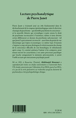 Lecture psychanalytique de Pierre Janet (9782296555952-back-cover)