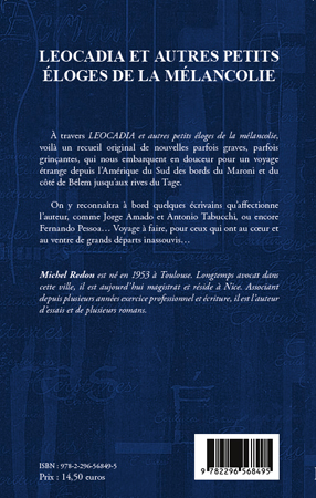 Leocadia et autres petits éloges de la mélancolie (9782296568495-back-cover)