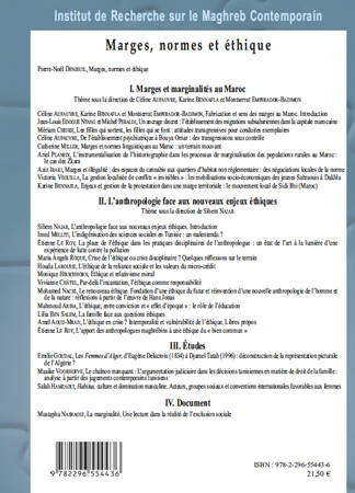 Marges, normes et éthique, Marges et marginalités au Maroc - L'anthropologie face aux nouveaux enjeux éthiques (9782296554436-back-cover)