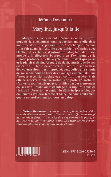 MARYLINE JUSQU'A LA LIE   ROMAN (9782296552463-back-cover)