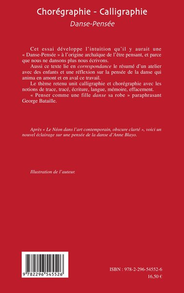 Chorégraphie - Calligraphie, Danse-Pensée (9782296545526-back-cover)