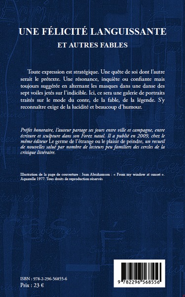 Félicité languissante et autres fables (9782296568556-back-cover)