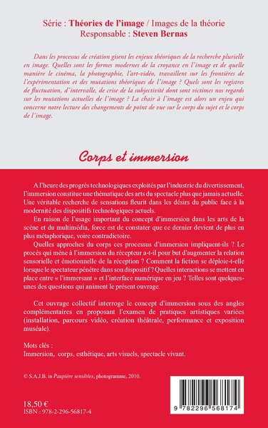 Corps et immersion (9782296568174-back-cover)