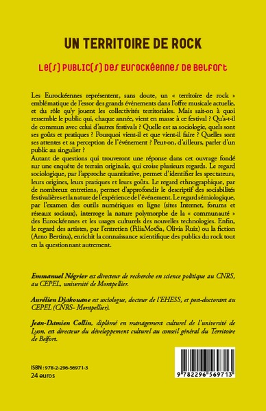 Un territoire de rock, Les publics des Eurockéennes de Belfort (9782296569713-back-cover)
