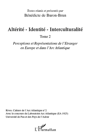 Rives - Cahiers de l'Arc Atlantique, Altérité-Identité-Interculturalité (Tome 2) (9782296540835-front-cover)