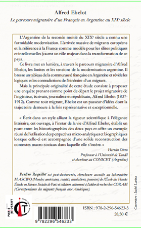 Alfred Ebelot, Le parcours migratoire d'un Français en Argentine au XIXe siècle (9782296546233-back-cover)