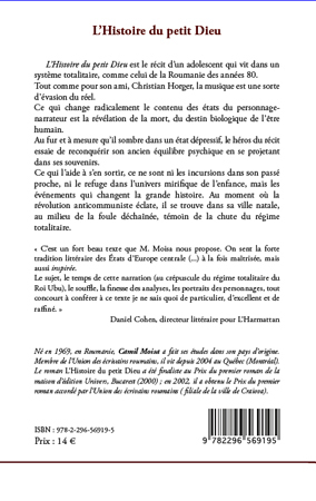 L'histoire du petit Dieu, Roman (9782296569195-back-cover)