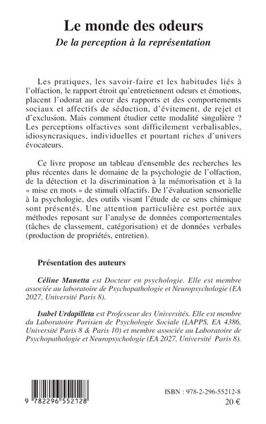 Le monde des odeurs, De la perception à la représentation (9782296552128-back-cover)