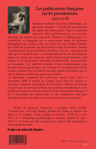 Les publications françaises sur les prostitutions, (1975-2008) (9782296545182-back-cover)