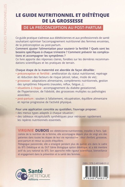 Diététique de la femme enceinte, Fertilité • Grossesse • Post-partum (9782491648312-back-cover)