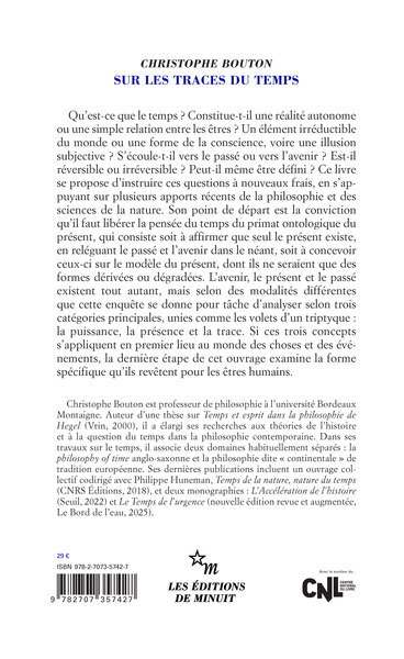Sur les traces du temps (9782707357427-back-cover)