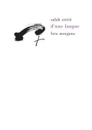 D’une langue (9782851948427-front-cover)