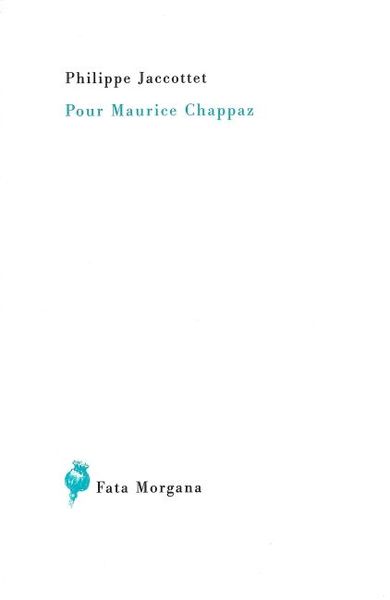 Pour Maurice Chappaz (9782851946737-front-cover)