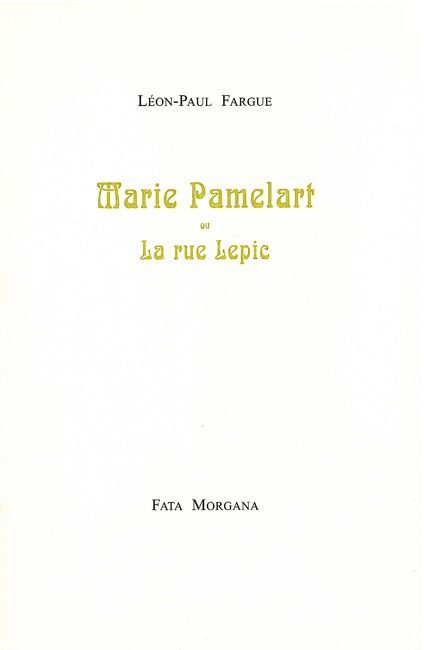 Marie Pamelart (9782851945914-front-cover)