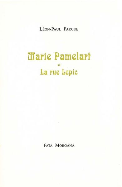 Marie Pamelart (9782851945914-front-cover)