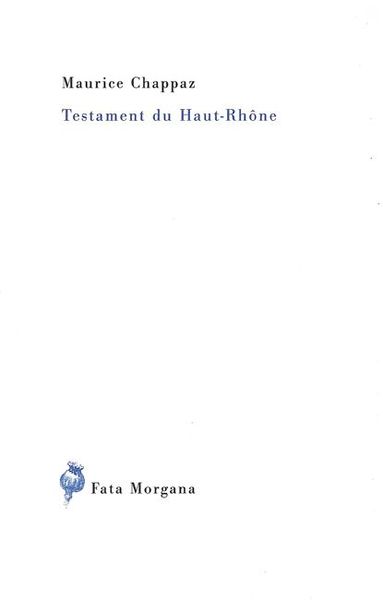 Testament du Haut-Rhône (9782851946089-front-cover)
