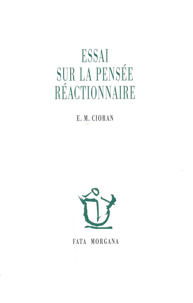 Essai sur la pensée réactionnaire (9782851949141-front-cover)