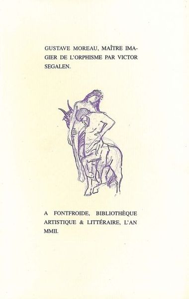 Gustave Moreau, Maître imagier de l’Orphisme (9782851943361-front-cover)