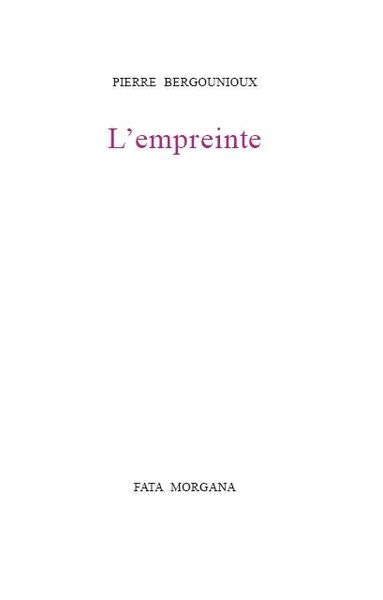 L’empreinte (9782851947024-front-cover)