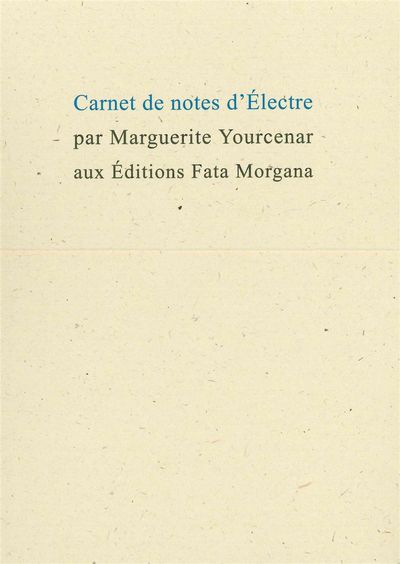 Carnet de notes d’Électre (9782851949882-front-cover)