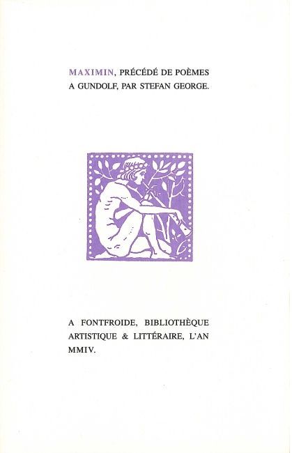 Maximin, Précédé de Poèmes à Gundolf (9782851946232-front-cover)