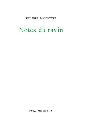 Notes du ravin (9782851949707-front-cover)