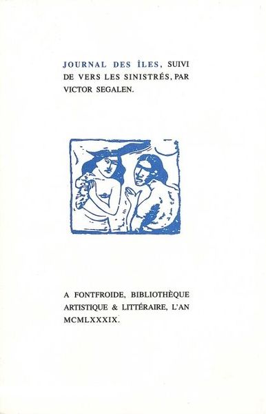 Journal des Îles, suivi de Vers les sinistrés (9782851943408-front-cover)