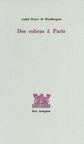 Des cobras à Paris (9782851943095-front-cover)