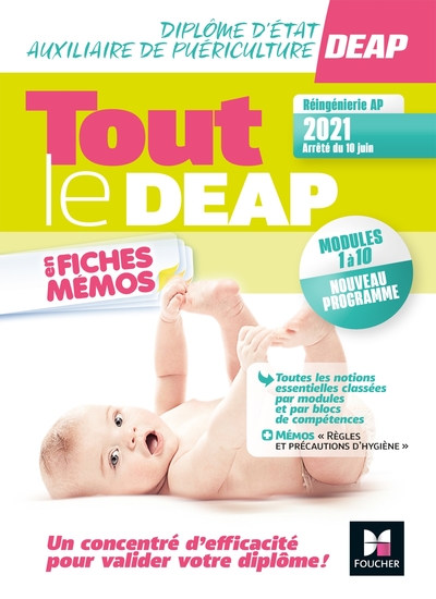 Tout le DEAP en fiches mémos - Diplôme Etat Auxiliaire puériculture 4e ed - Nouveau référentiel 2021 (9782216164189-front-cover)