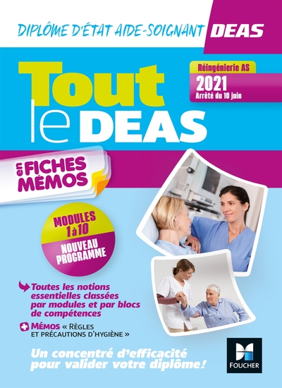 Tout le DEAS en fiches mémos - IFAS - Diplôme Etat Aide-Soignant 5è ed - Nouveau référentiel 2021 (9782216164134-front-cover)