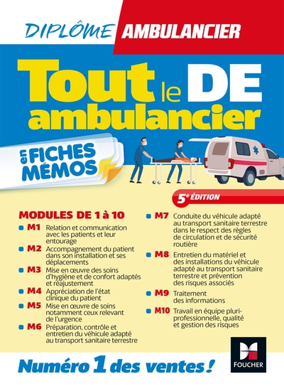 Tout le DE Ambulancier - DEA - Modules 1 à 10 en fiches mémos - Révision 5e éd (9782216175796-front-cover)