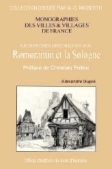 Recherches historiques sur Romorantin et la Sologne