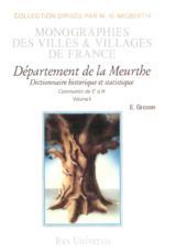 MEURTHE-ET-MOSELLE VOL. III (DEPARTEMENT DE LA)
