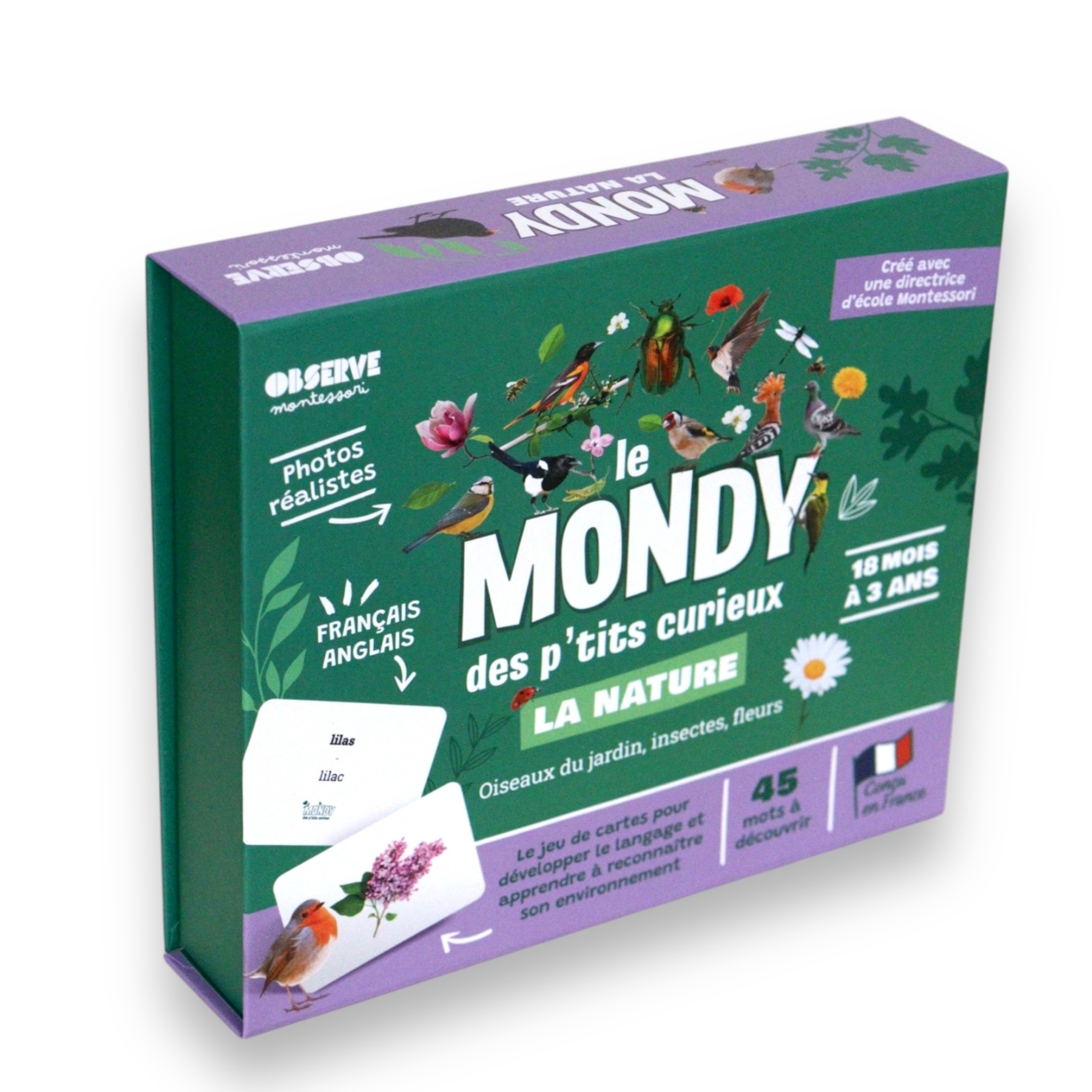 LE MONDY DES P?TITS CURIEUX  : 45 CARTES BILINGUES AUTOUR DE LA NATURE