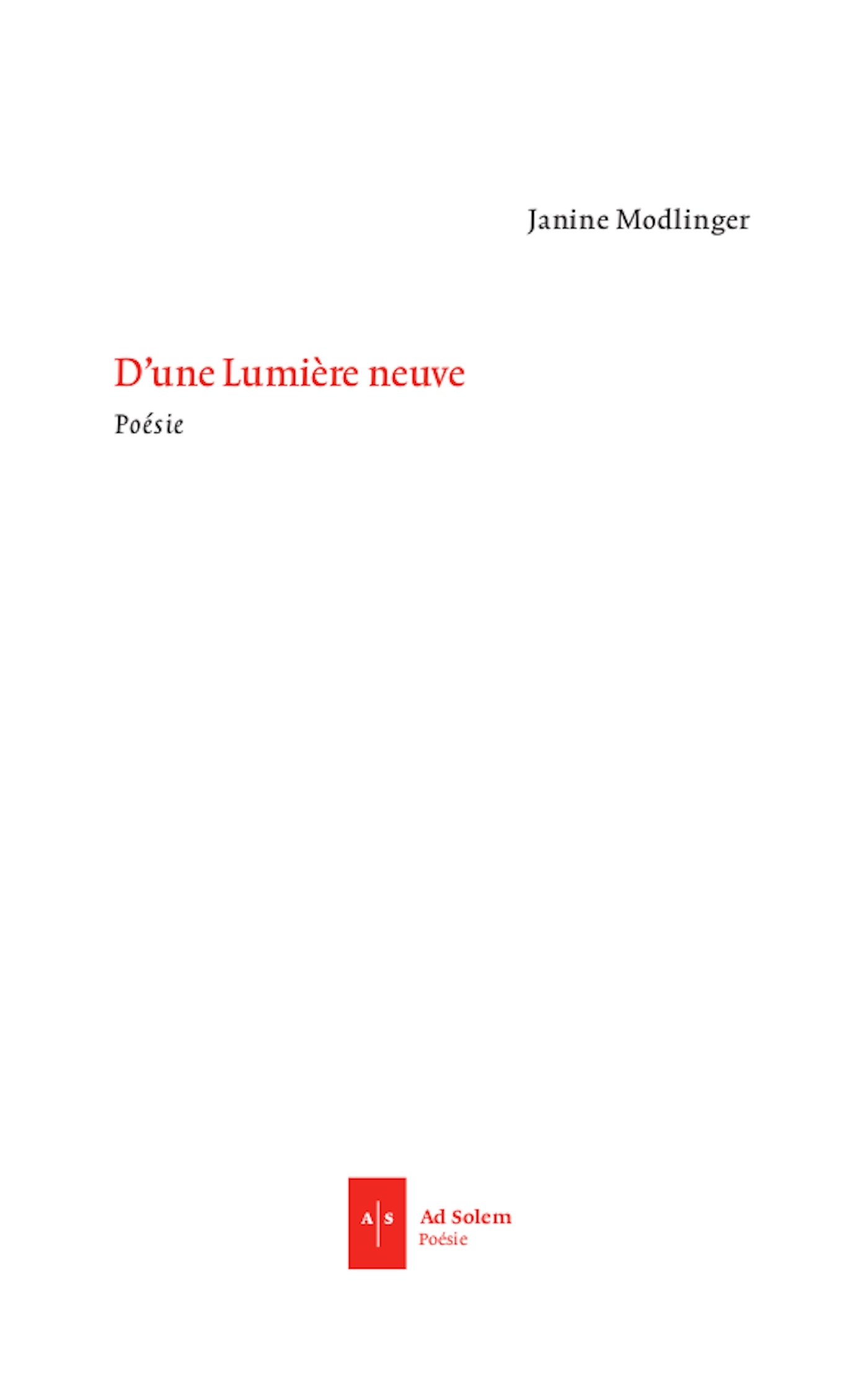 D'une lumière neuve