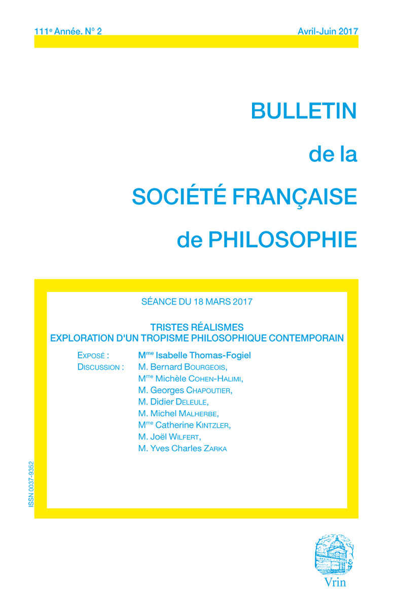 TRISTES REALISMES EXPLORATION D'UN TROPISME PHILOSOPHIQUE CONTEMPORAIN