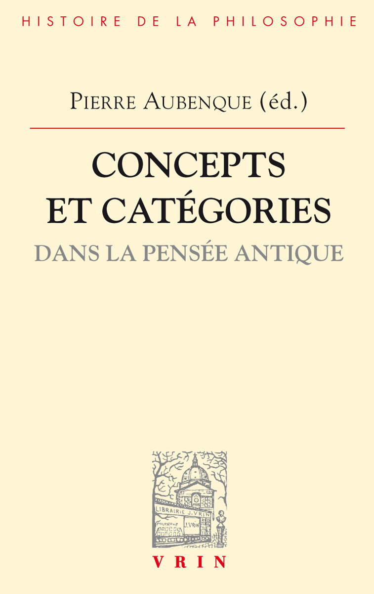 Concepts et catégories dans la pensée antique