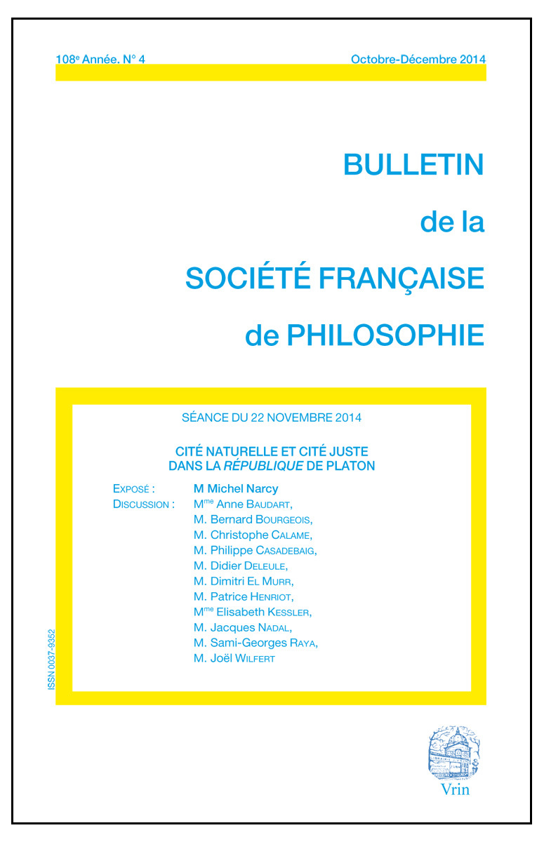 CITE NATURELLE ET CITE JUSTE DANS LA REPUBLIQUE DE PLATON