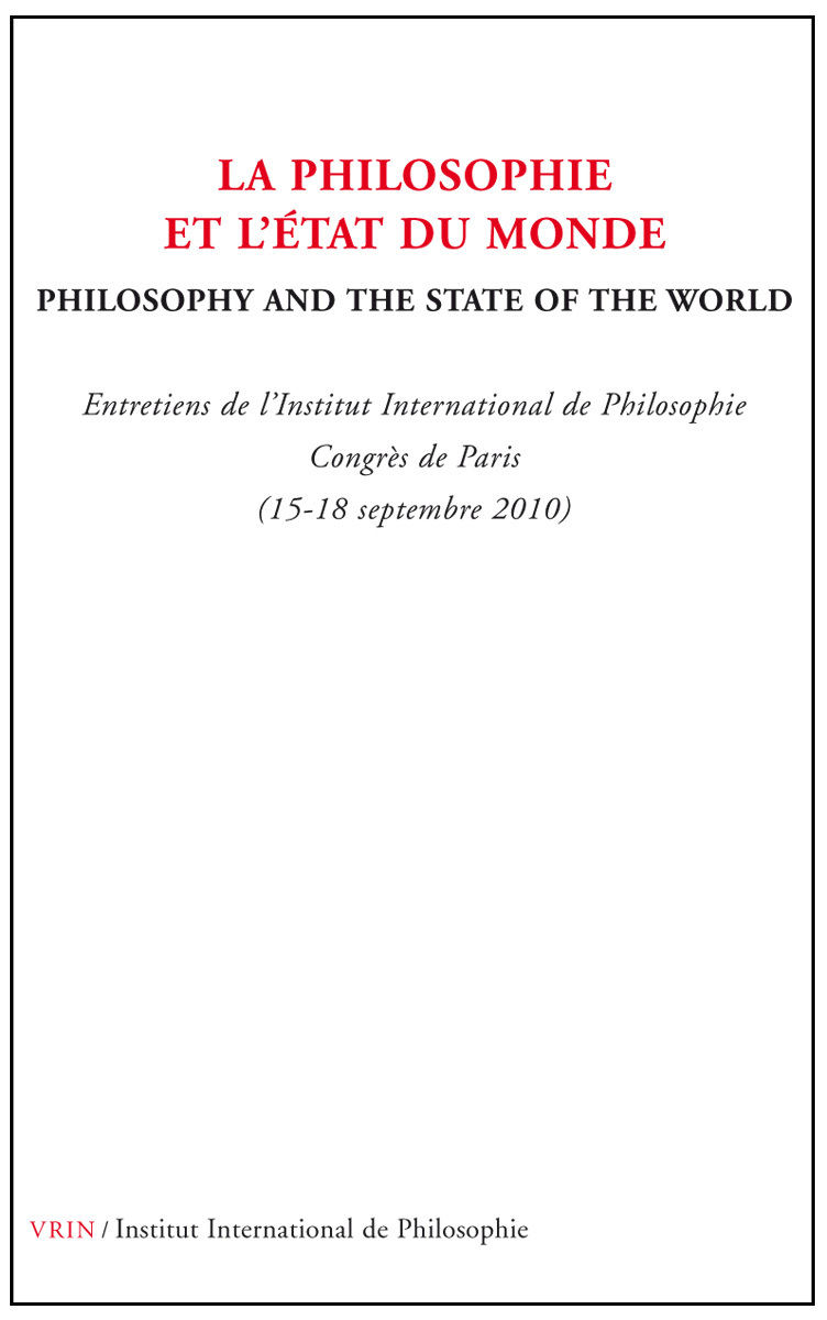 La philosophie et l'état du monde