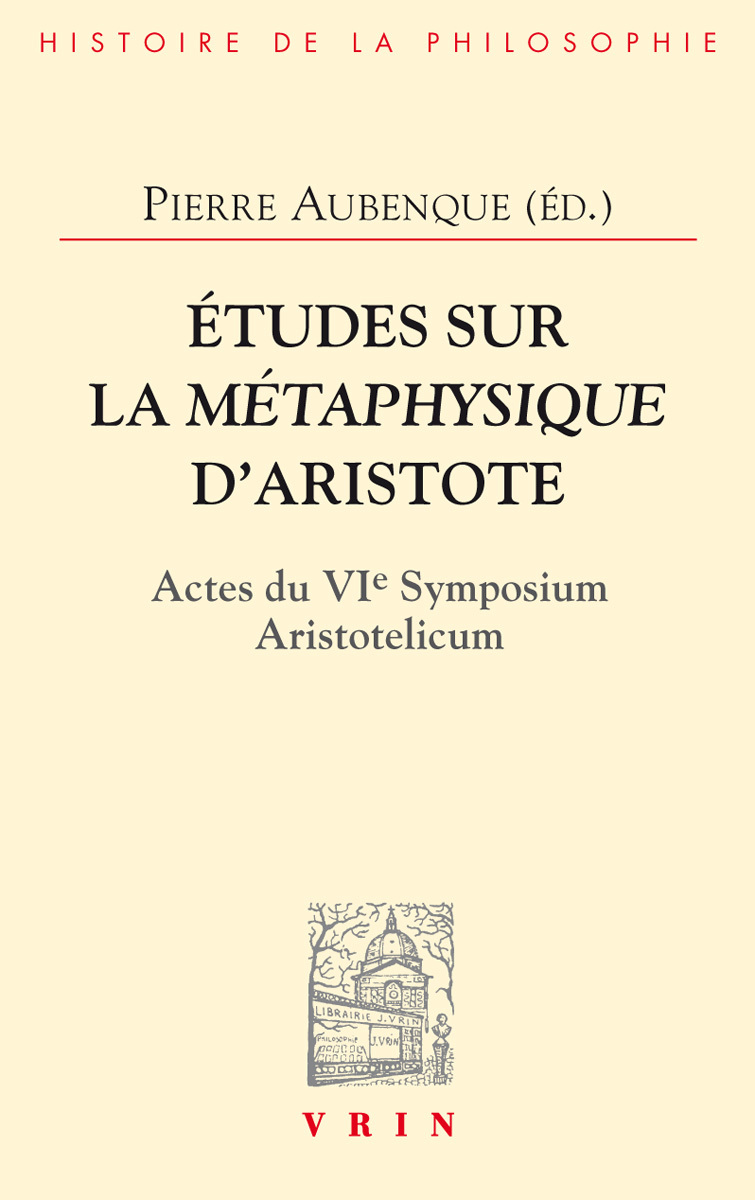 Études sur la Métaphysique d'Aristote